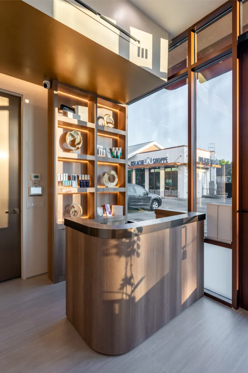 Modern PH Med Clinic Reception Area Interior Design in Houston, TX | PH Med