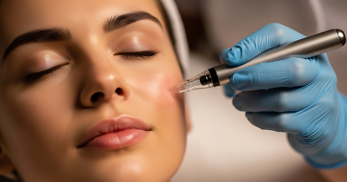 Woman Receiving Microneedling Treatment in Houston TX | PH Med